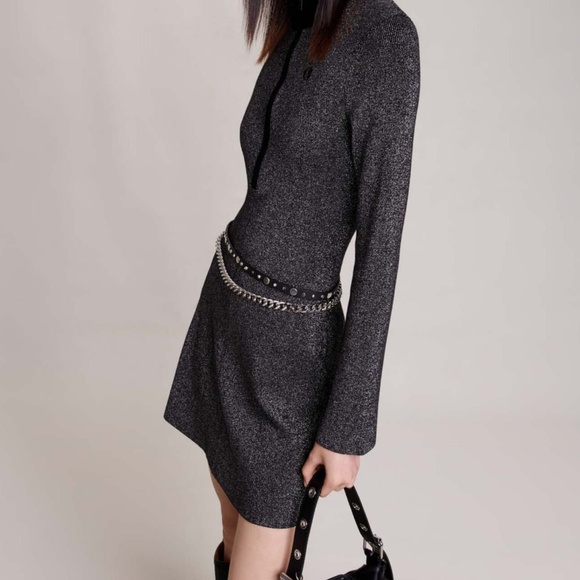 Maje Short glittery knit dress - Size Small - Picture 3 of 5
